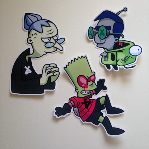 Invader Zimpson Sticker Pack – Ayecon