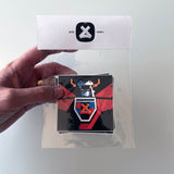 hand holding an Ayeconic Voltron three sticker slap pack